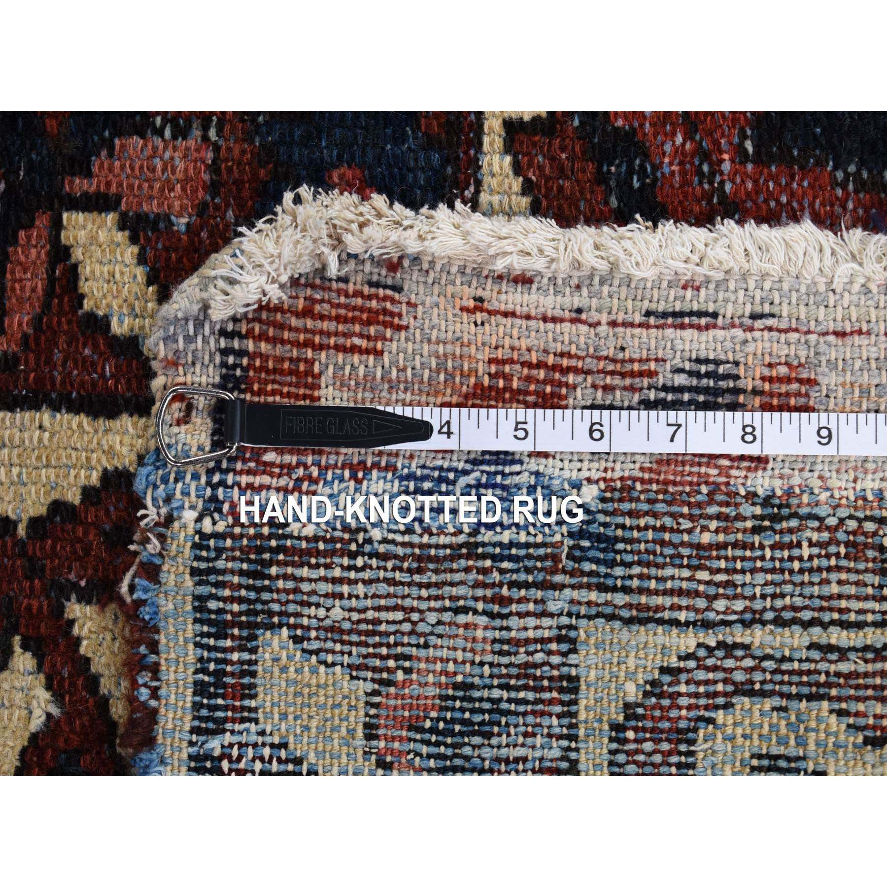 10'x13'2" Chocolate Brown, Antique Persian Bakhtiar, Extensive Wear, Cropped Thin, Pure Wool Hand Woven, Clean Sides And Ends Professionally Secured, Oriental Rug 