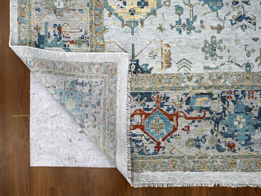 11'10" x 15'0" New Hand Knotted Grey Wool Rectangle Oriental Rug - MOA10210061