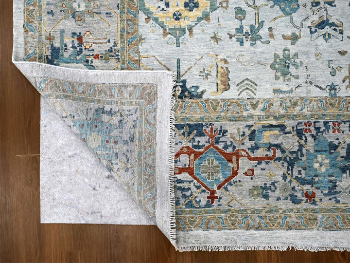 11'10" x 15'0" New Hand Knotted Grey Wool Rectangle Oriental Rug - MOA10210061