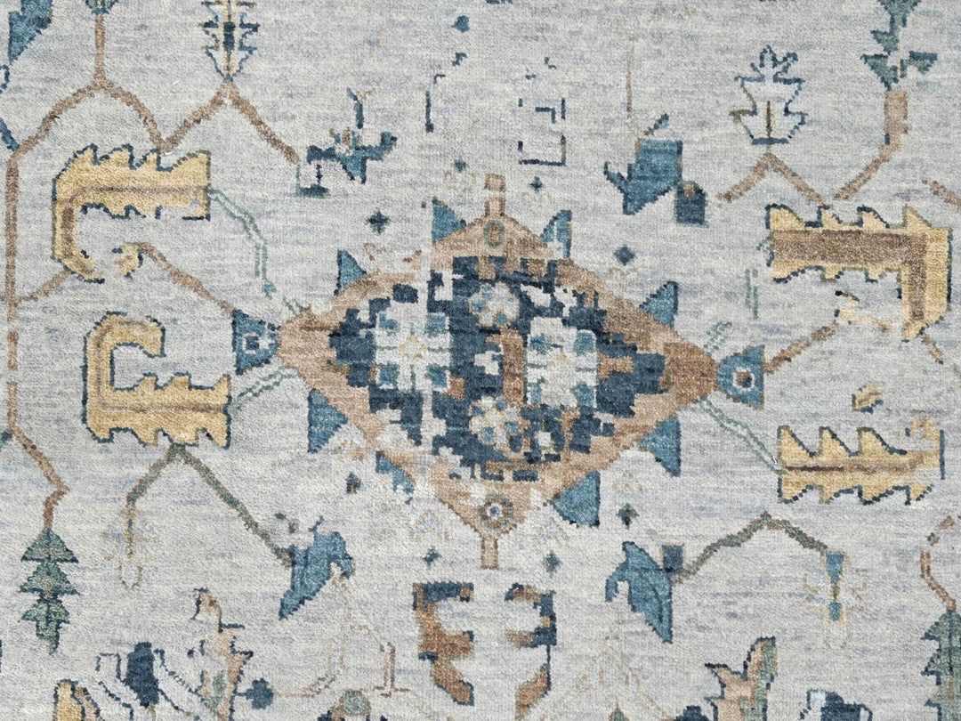 11'10" x 15'0" New Hand Knotted Grey Wool Rectangle Oriental Rug - MOA10210061