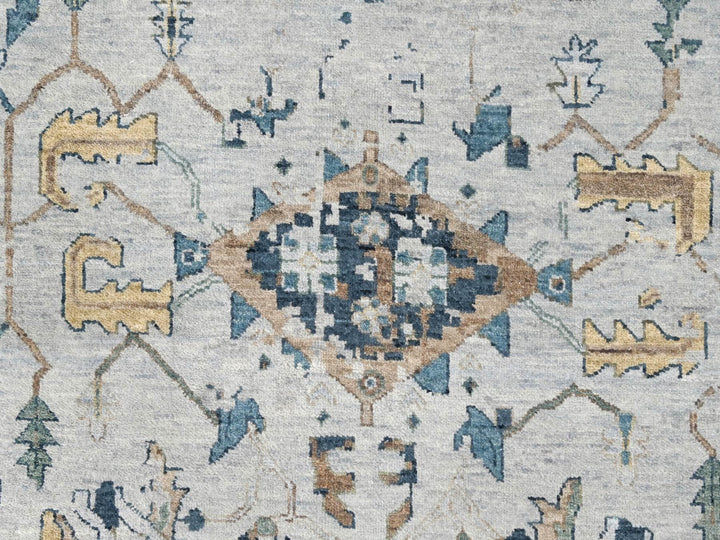 11'10" x 15'0" New Hand Knotted Grey Wool Rectangle Oriental Rug - MOA10210061