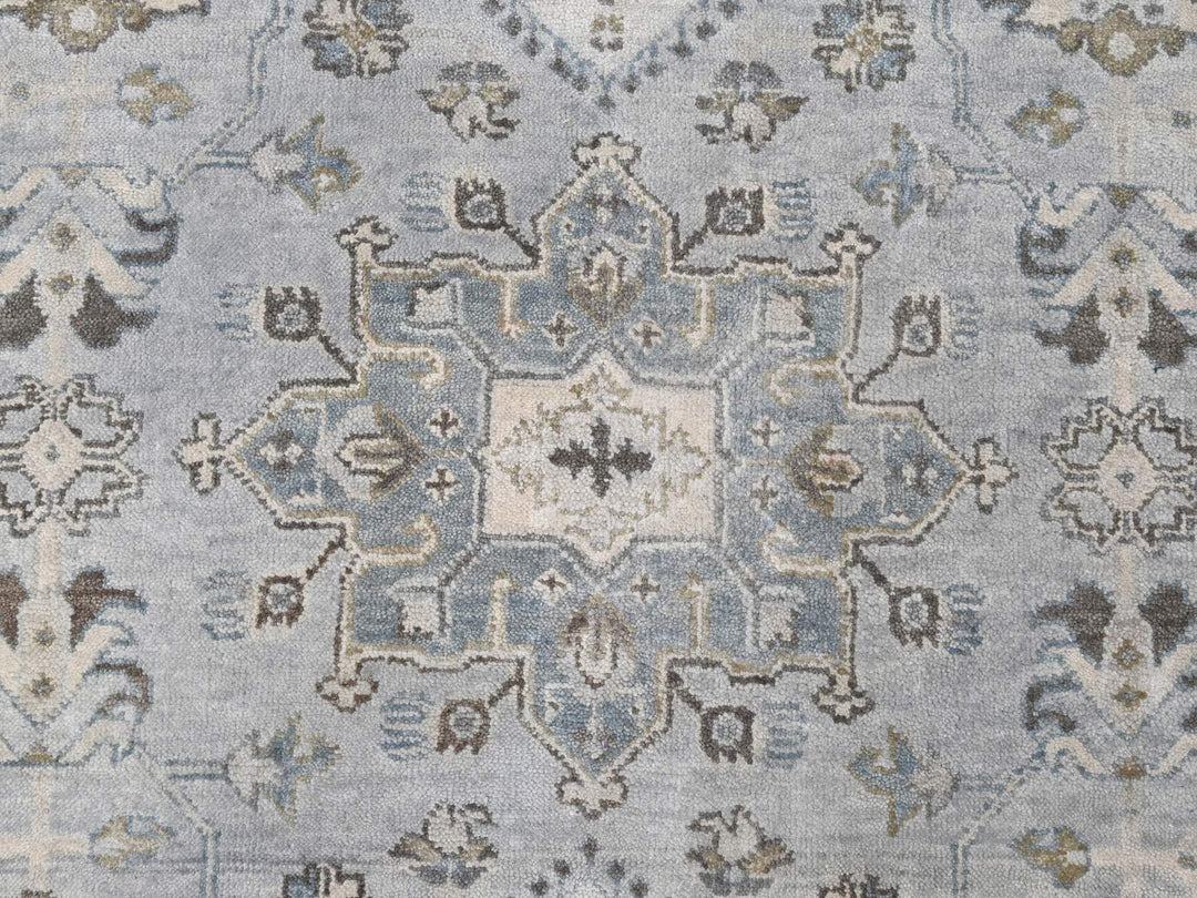 14'0" x 17'9" New Hand Knotted Grey Wool Rectangle Oriental Rug - MOA10210070