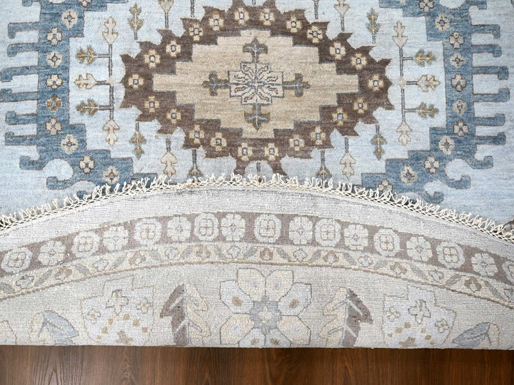 13'8" x 13'10" New Hand Knotted Grey Wool Round Oriental Rug - MOA10210079