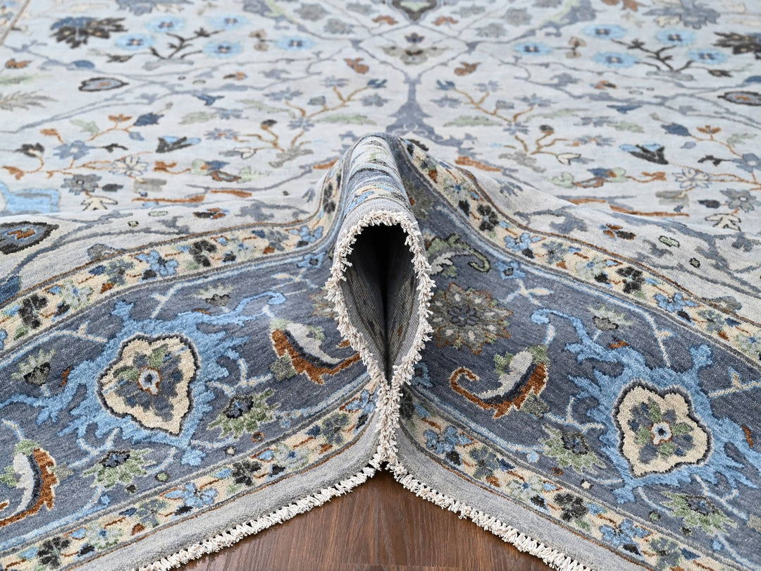 8'10" x 16'0" New Hand Knotted Ivory Wool Rectangle Oriental Rug - MOA10210092