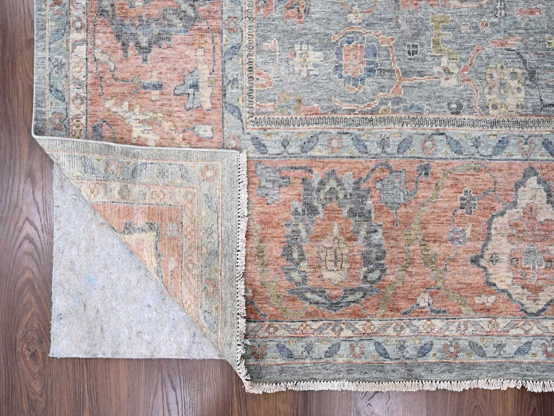 11'11" x 14'10" New Hand Knotted Blue Wool Rectangle Oriental Rug - MOA10210155