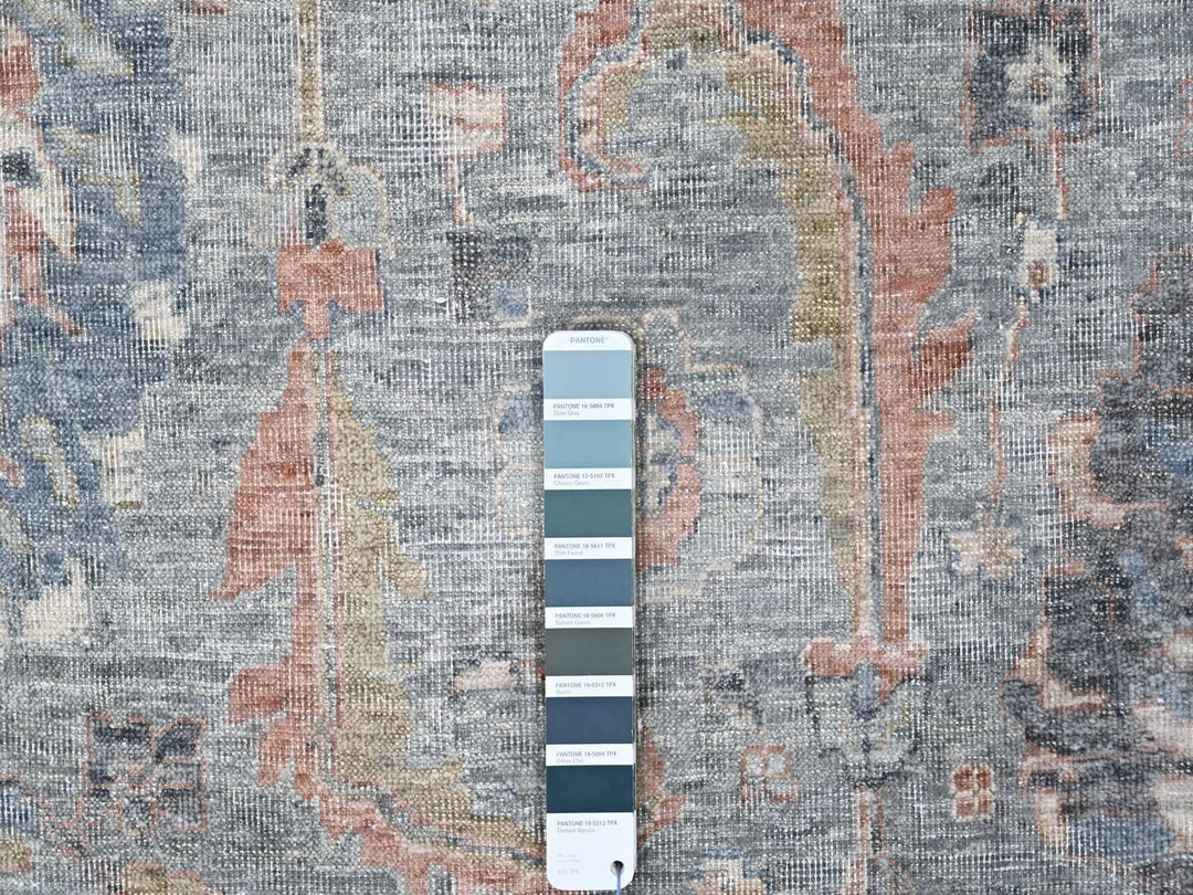 11'11" x 14'10" New Hand Knotted Blue Wool Rectangle Oriental Rug - MOA10210155