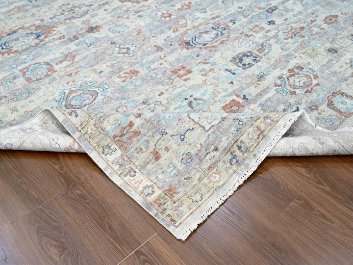 9'6" x 13'7" New Hand Knotted Grey Wool Rectangle Oriental Rug - MOA10210158