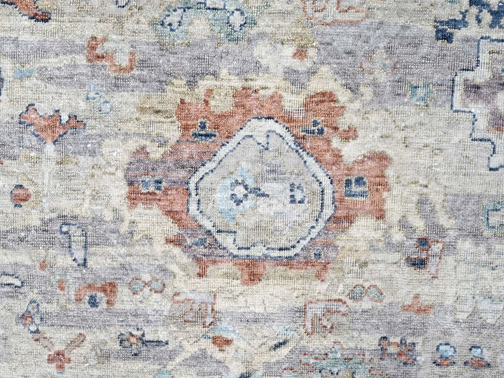 9'6" x 13'7" New Hand Knotted Grey Wool Rectangle Oriental Rug - MOA10210158