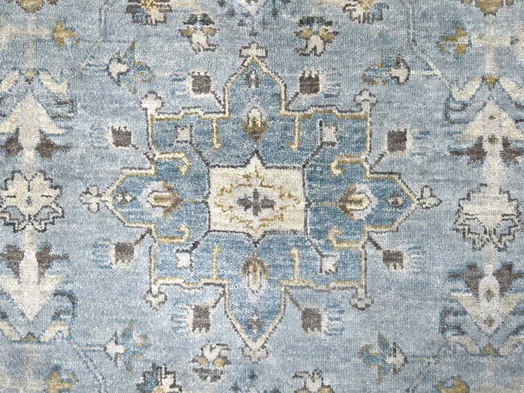 12'0" x 13'8" New Hand Knotted Grey Wool Rectangle Oriental Rug - MOA10210187