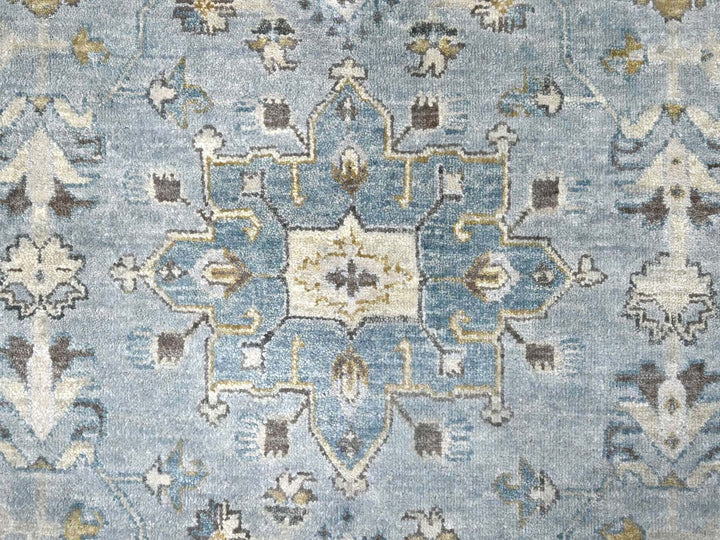 12'0" x 13'8" New Hand Knotted Grey Wool Rectangle Oriental Rug - MOA10210187