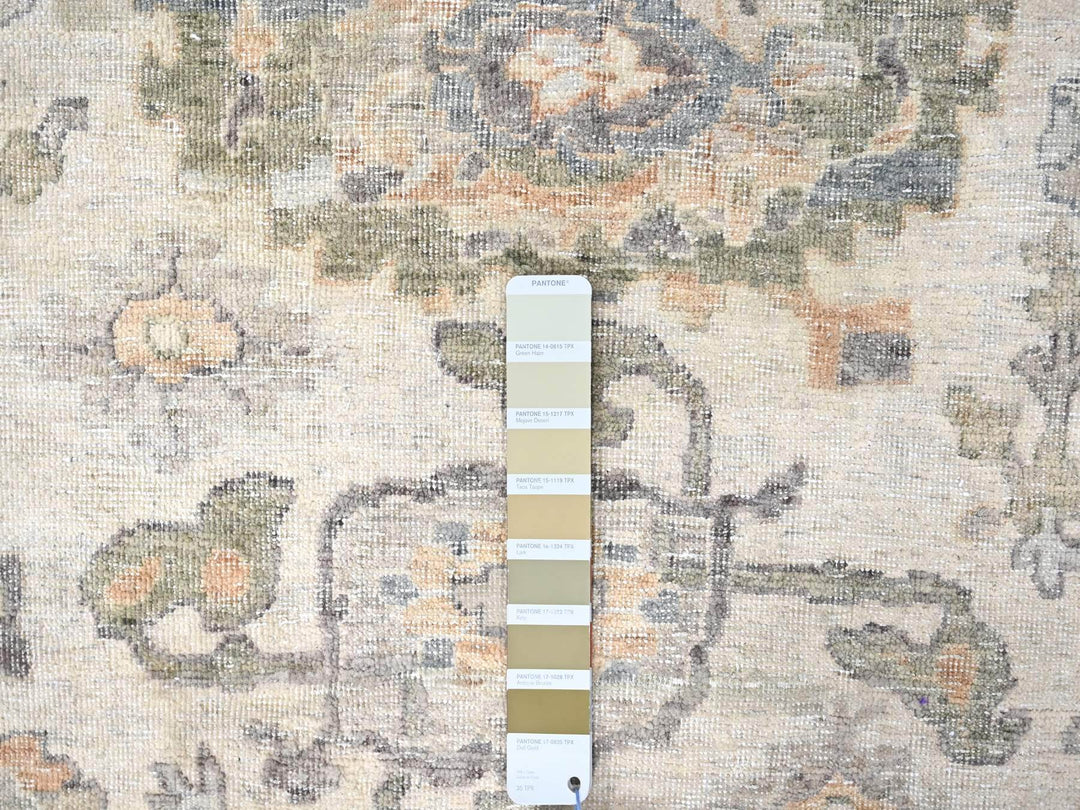 10'0" x 13'10" New Hand Knotted Ivory Wool Rectangle Oriental Rug - MOA10210216