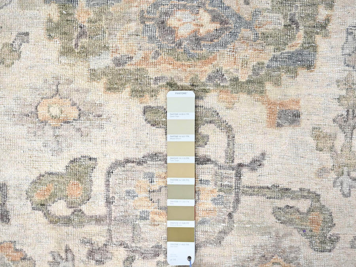 10'0" x 13'10" New Hand Knotted Ivory Wool Rectangle Oriental Rug - MOA10210216