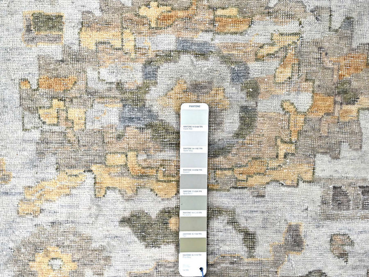 12'1" x 14'11" New Hand Knotted Grey Wool Rectangle Oriental Rug - MOA10210217