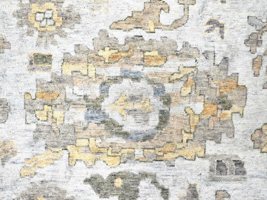 12'1" x 14'11" New Hand Knotted Grey Wool Rectangle Oriental Rug - MOA10210217