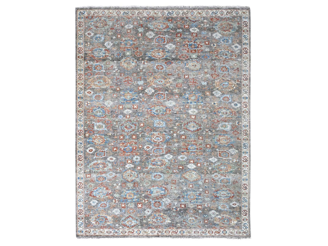 8'11" x 11'10" New Hand Knotted Brown Wool Rectangle Oriental Rug - MOA10210218