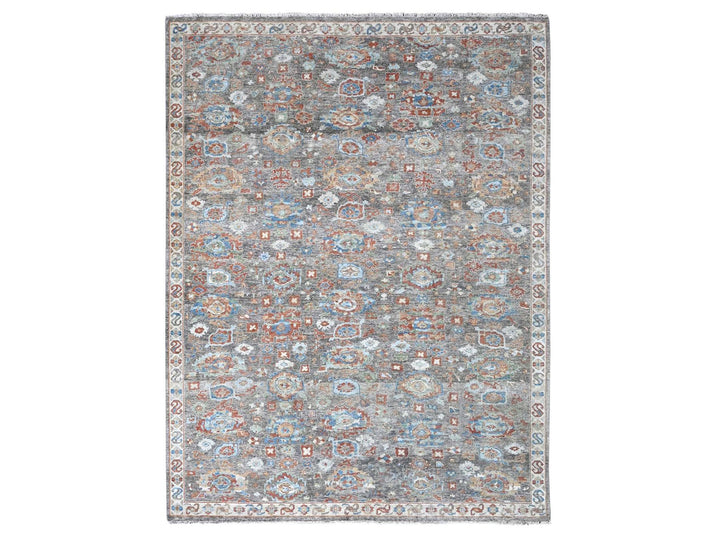 8'11" x 11'10" New Hand Knotted Brown Wool Rectangle Oriental Rug - MOA10210218