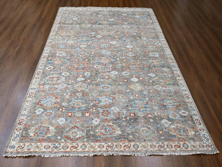 8'11" x 11'10" New Hand Knotted Brown Wool Rectangle Oriental Rug - MOA10210218