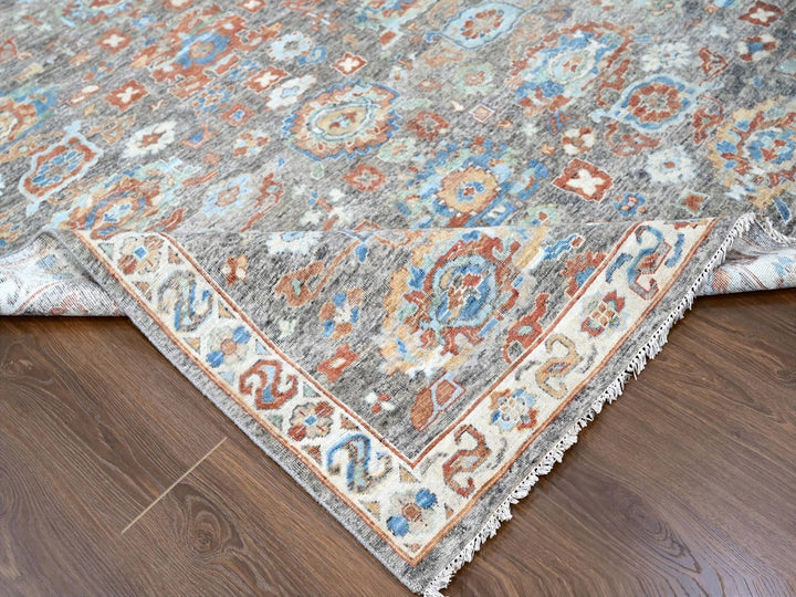 8'11" x 11'10" New Hand Knotted Brown Wool Rectangle Oriental Rug - MOA10210218