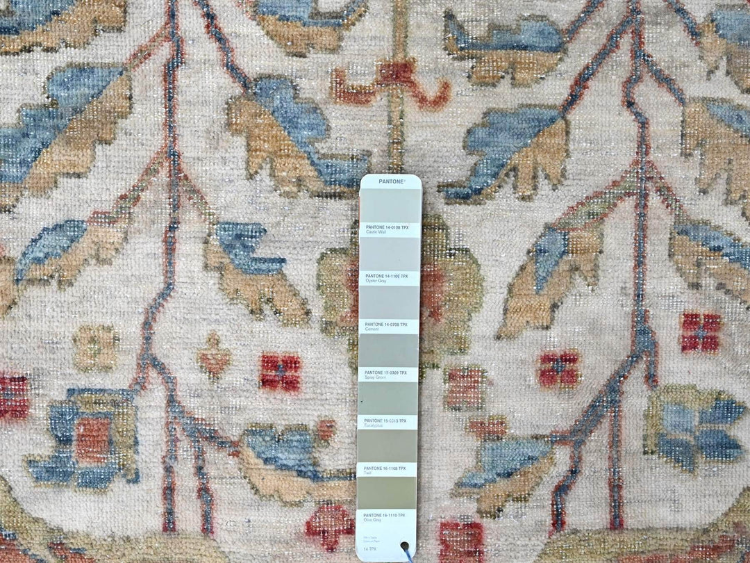 11'11" x 15'0" New Hand Knotted Ivory Wool Rectangle Oriental Rug - MOA10210222