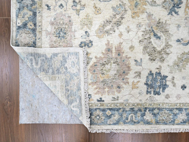 8'11" x 12'1" New Hand Knotted Ivory Wool Rectangle Oriental Rug - MOA10210224