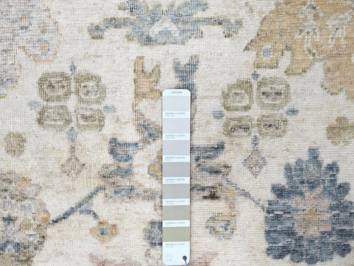 8'11" x 12'1" New Hand Knotted Ivory Wool Rectangle Oriental Rug - MOA10210224