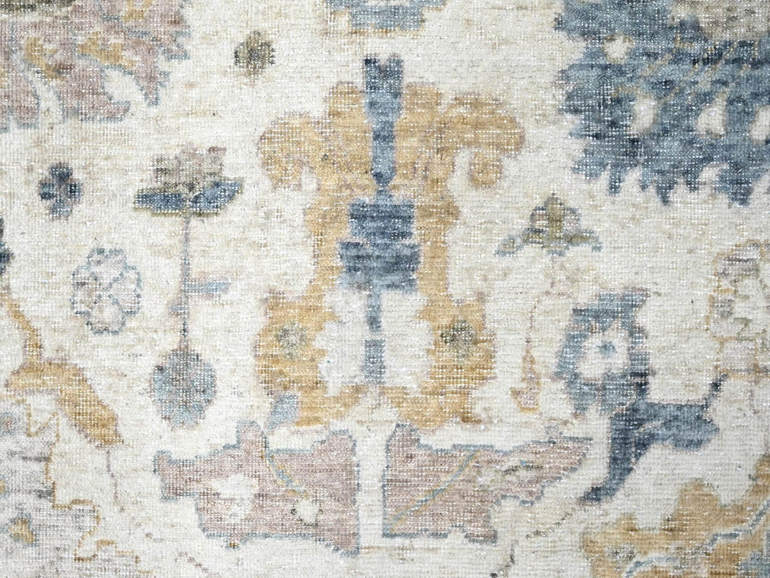 8'11" x 12'1" New Hand Knotted Ivory Wool Rectangle Oriental Rug - MOA10210224