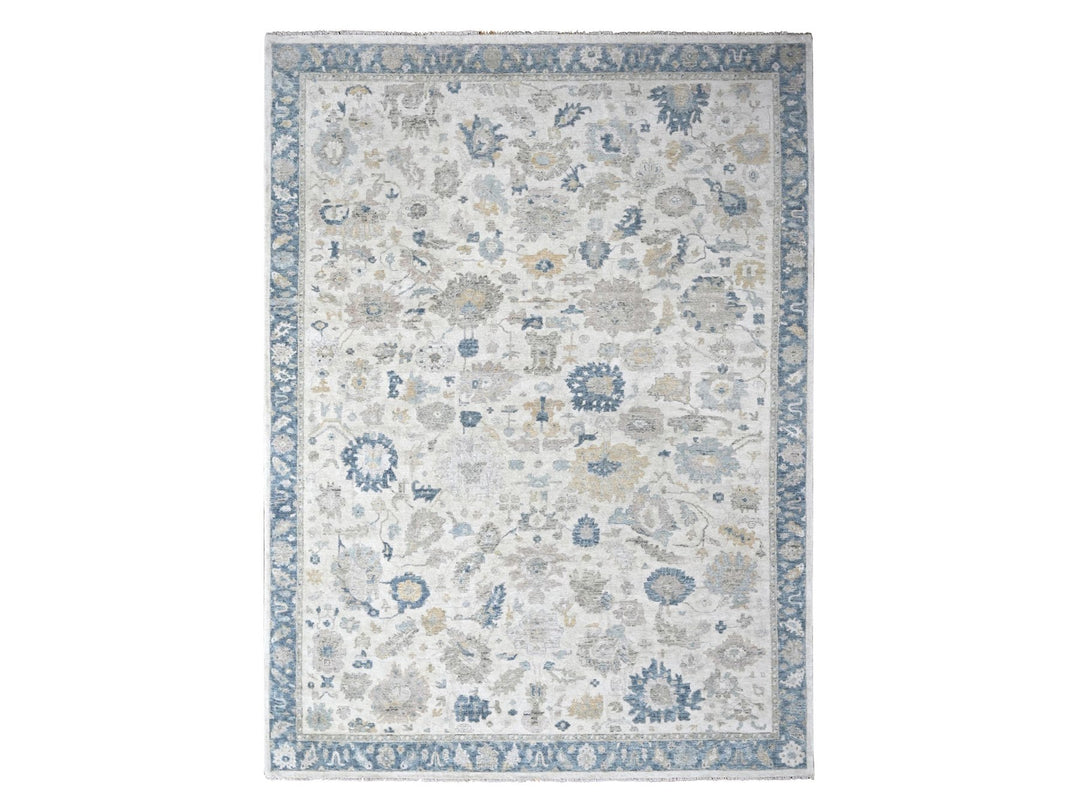 10'0" x 13'9" New Hand Knotted Ivory Wool Rectangle Oriental Rug - MOA10210225