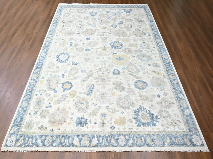 10'0" x 13'9" New Hand Knotted Ivory Wool Rectangle Oriental Rug - MOA10210225