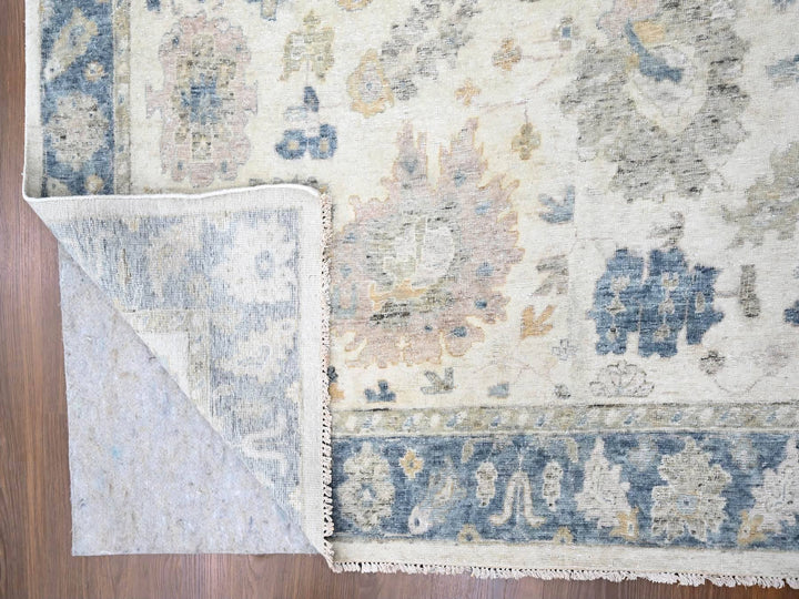 10'0" x 13'9" New Hand Knotted Ivory Wool Rectangle Oriental Rug - MOA10210225