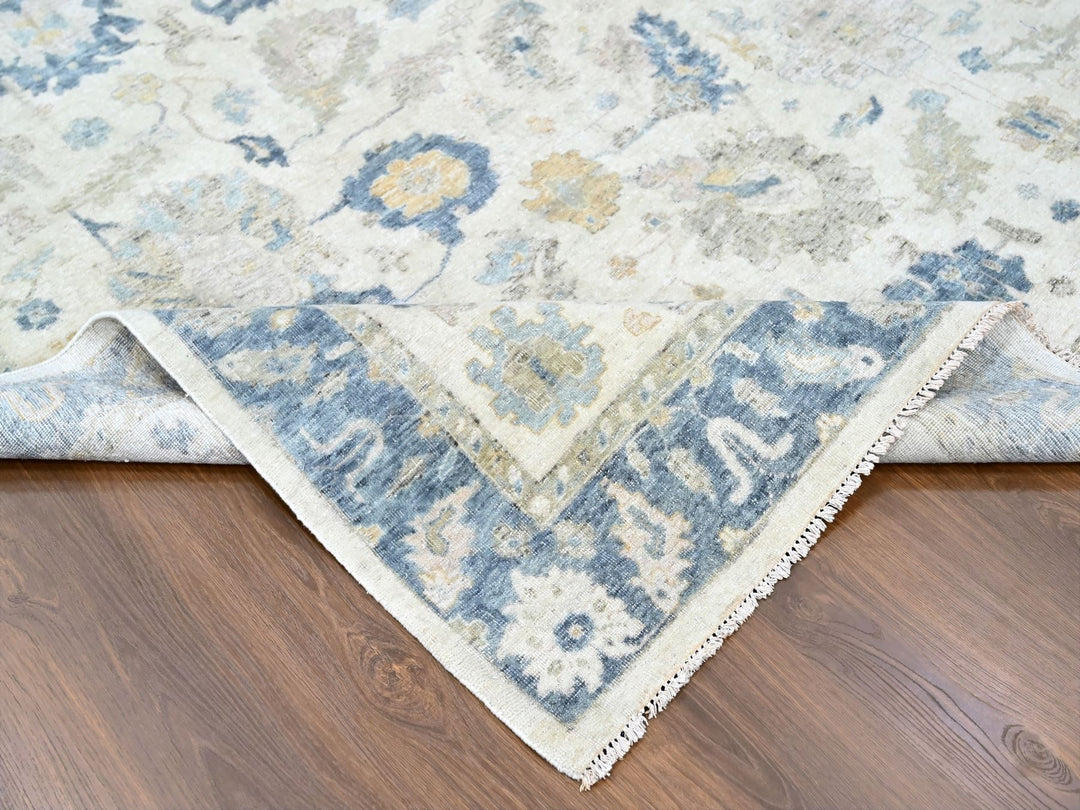 10'0" x 13'9" New Hand Knotted Ivory Wool Rectangle Oriental Rug - MOA10210225