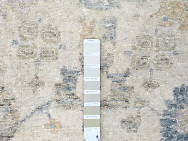 10'0" x 13'9" New Hand Knotted Ivory Wool Rectangle Oriental Rug - MOA10210225