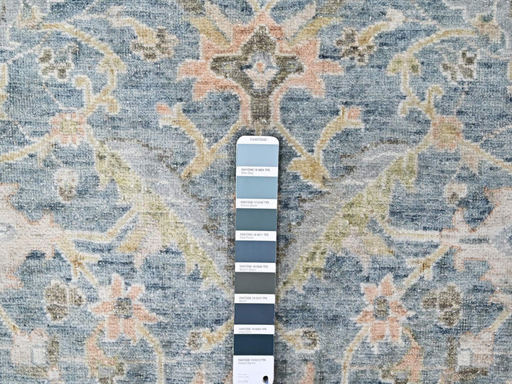 9'10" x 13'11" New Hand Knotted Blue Wool Rectangle Oriental Rug - MOA10210230