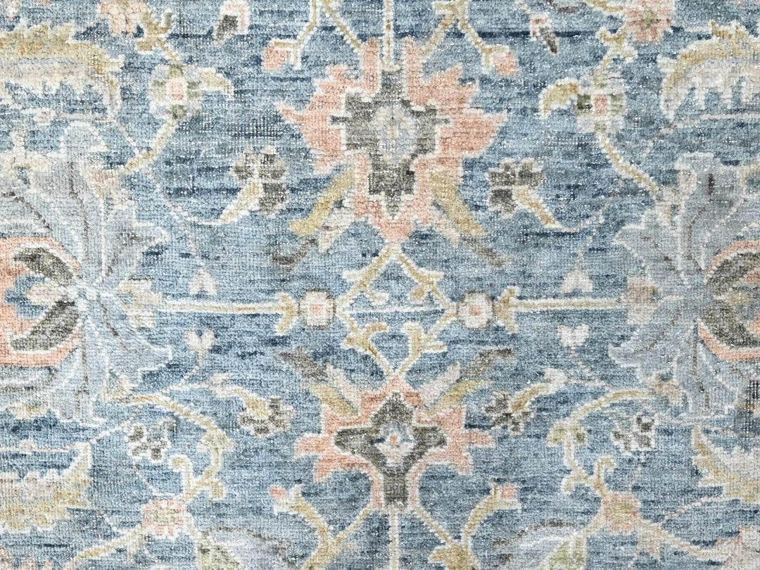 9'10" x 13'11" New Hand Knotted Blue Wool Rectangle Oriental Rug - MOA10210230