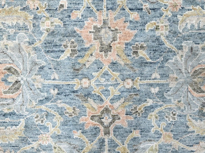 9'10" x 13'11" New Hand Knotted Blue Wool Rectangle Oriental Rug - MOA10210230