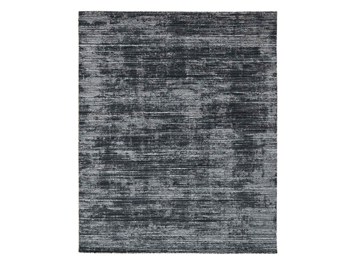 8'3" x 10'0" New Hand Loomed Black Wool & Silk Rectangle Oriental Rug - MOA10210268