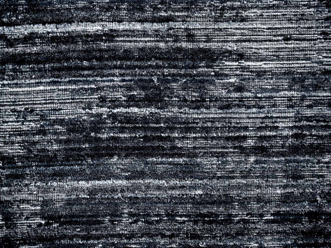 8'3" x 10'0" New Hand Loomed Black Wool & Silk Rectangle Oriental Rug - MOA10210268