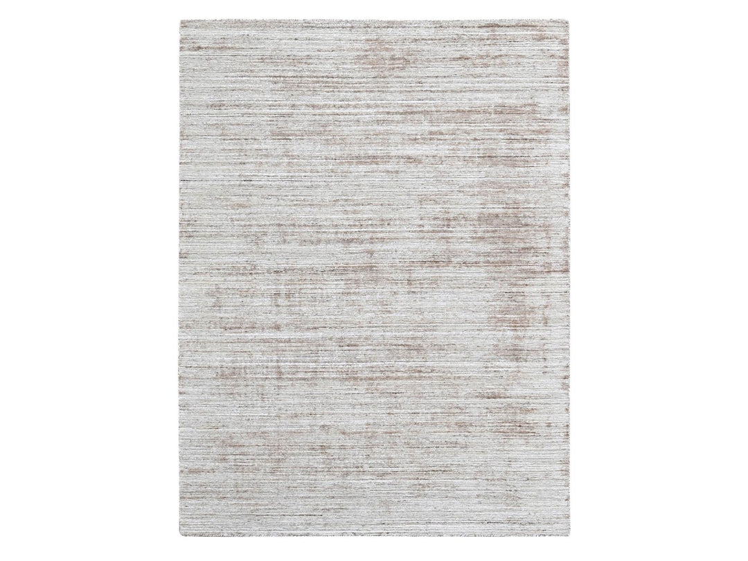 8'0" x 10'0" New Hand Loomed Brown Wool & Silk Rectangle Oriental Rug - MOA10210269