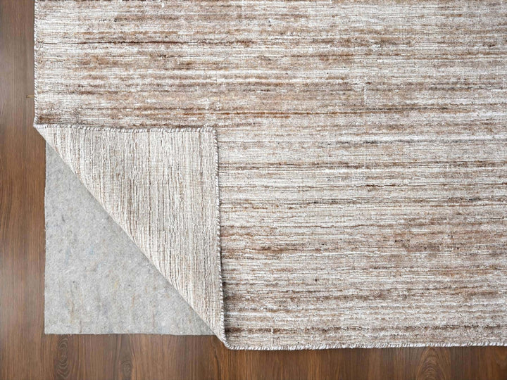 8'0" x 10'0" New Hand Loomed Brown Wool & Silk Rectangle Oriental Rug - MOA10210269