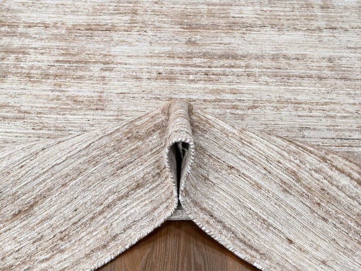 8'0" x 10'0" New Hand Loomed Brown Wool & Silk Rectangle Oriental Rug - MOA10210269