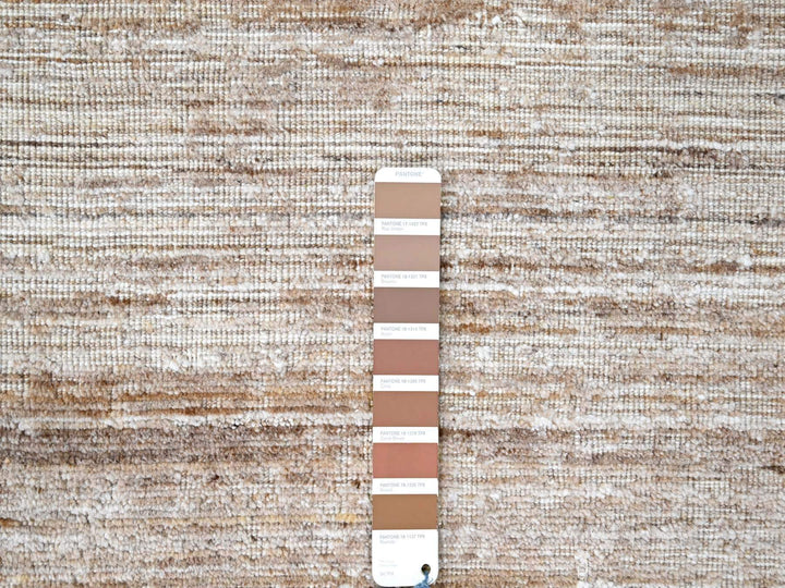 8'0" x 10'0" New Hand Loomed Brown Wool & Silk Rectangle Oriental Rug - MOA10210269