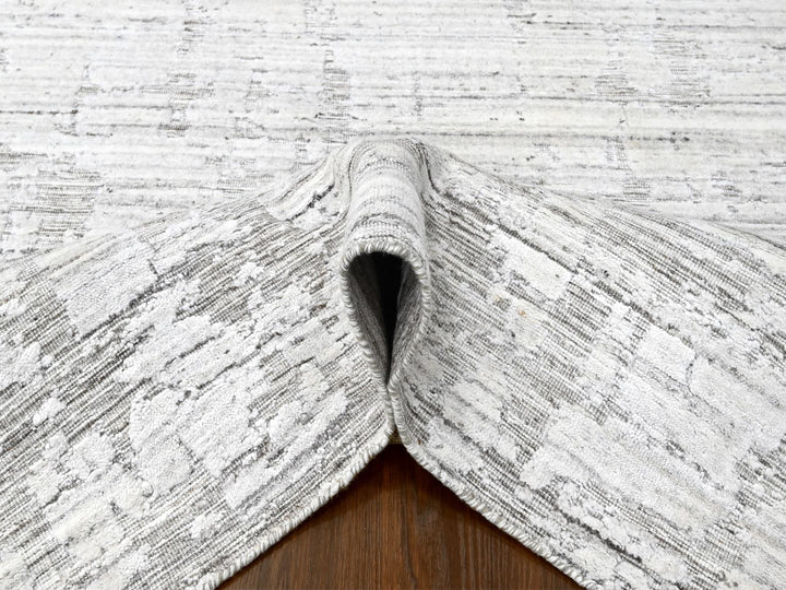 7'11" x 10'0" New Hand Loomed Ivory Wool & Silk Rectangle Oriental Rug - MOA10210270