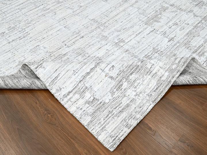 7'11" x 10'0" New Hand Loomed Ivory Wool & Silk Rectangle Oriental Rug - MOA10210270