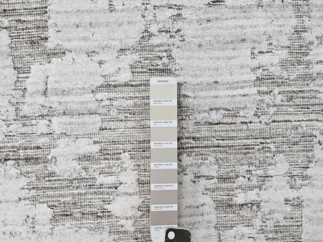 7'11" x 10'0" New Hand Loomed Ivory Wool & Silk Rectangle Oriental Rug - MOA10210270