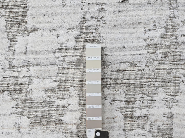 7'11" x 10'0" New Hand Loomed Ivory Wool & Silk Rectangle Oriental Rug - MOA10210270