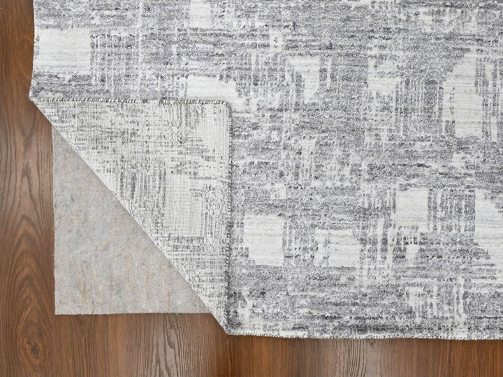 8'0" x 10'0" New Hand Loomed Ivory Wool & Silk Rectangle Oriental Rug - MOA10210280