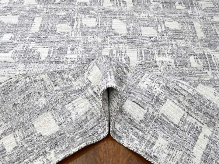 8'0" x 10'0" New Hand Loomed Ivory Wool & Silk Rectangle Oriental Rug - MOA10210280