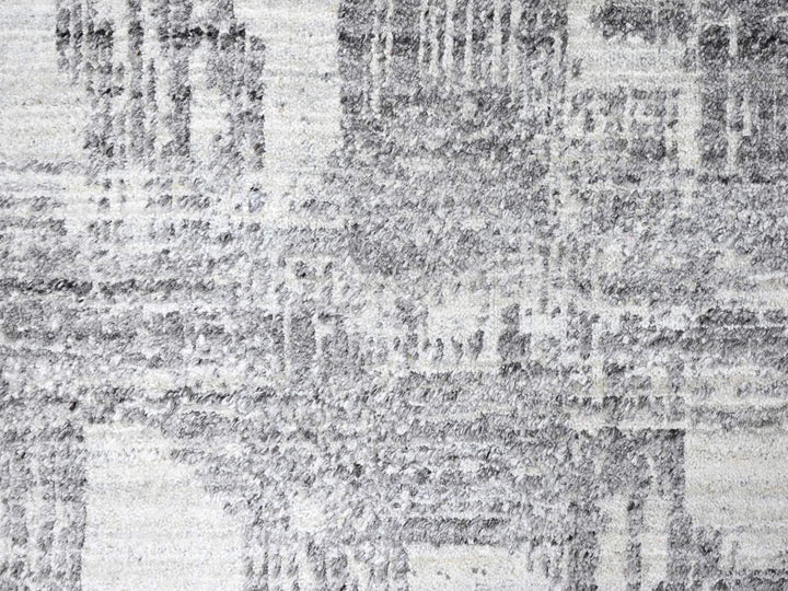 8'0" x 10'0" New Hand Loomed Ivory Wool & Silk Rectangle Oriental Rug - MOA10210280