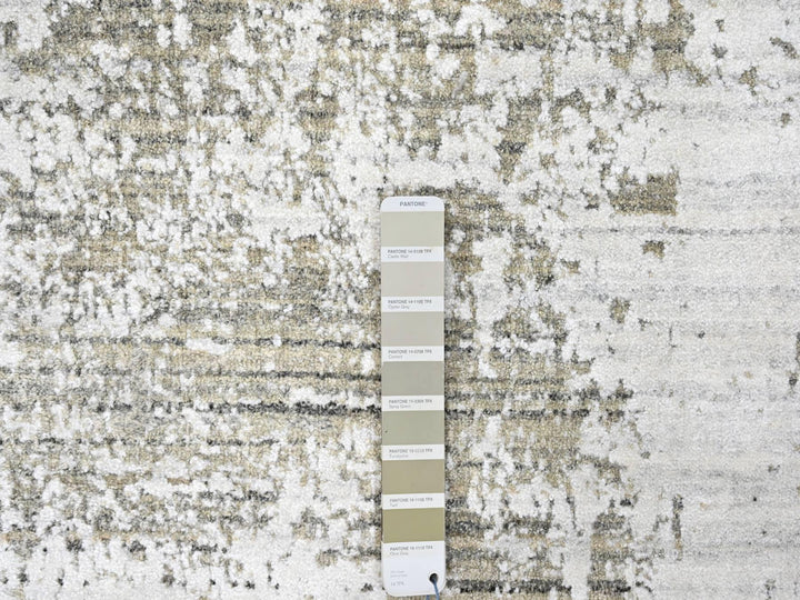 8'0" x 9'11" New Hand Loomed Ivory Wool & Silk Rectangle Oriental Rug - MOA10210281