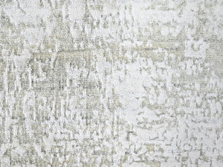 4'1" x 5'10" New Hand Loomed Grey Wool & Silk Rectangle Oriental Rug - MOA10210284