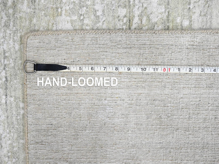 4'1" x 5'10" New Hand Loomed Grey Wool & Silk Rectangle Oriental Rug - MOA10210284